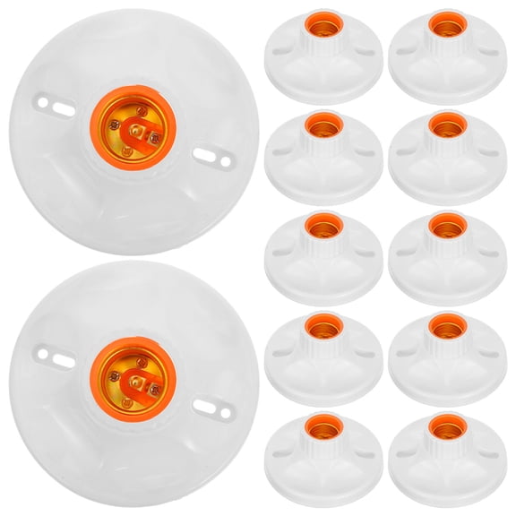 LOLIPPYY 24Pcs White E27 Screw Light Socket Lamp Holders for Daily Use Compatible with Indoor and Decorative Fixtures