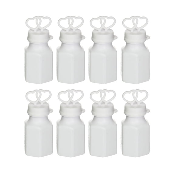 LOLIPPYY 24Pcs Wedding Supply White Plastic Mini Bubble Bottles for Parties and Celebrations