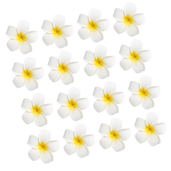 LOLIPPYY 24Pcs White Plumeria Hair Barrette Decorative Floral Hair Clips for Wedding and Celebration