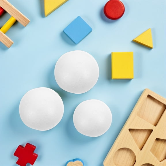 LOLIPPYY 24Pcs White Polystyrene Balls for Crafts Lightweight Foam Spheres for Decoration and Painting