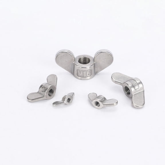 LOLIPPYY 24Pcs Wing Nut Plated Silver Stainless Steel Butterflies Nuts for Electronic Devices Hardware