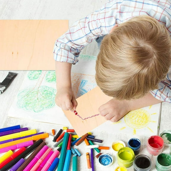 LOLIPPYY 24 Pieces Natural Wood Squares for Crafts Projects Family Hobby Activities and Creative Fun