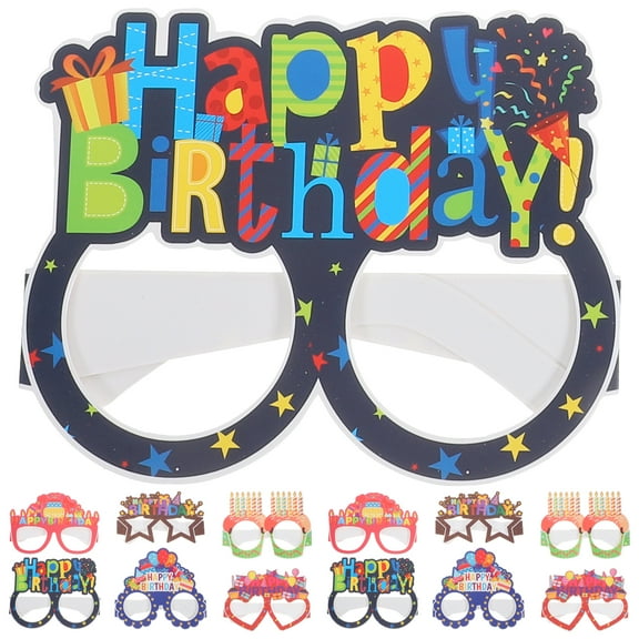 LOLIPPYY 24pcs Birthday Party Glasses Props Set, Fun Party Favors for Celebrations