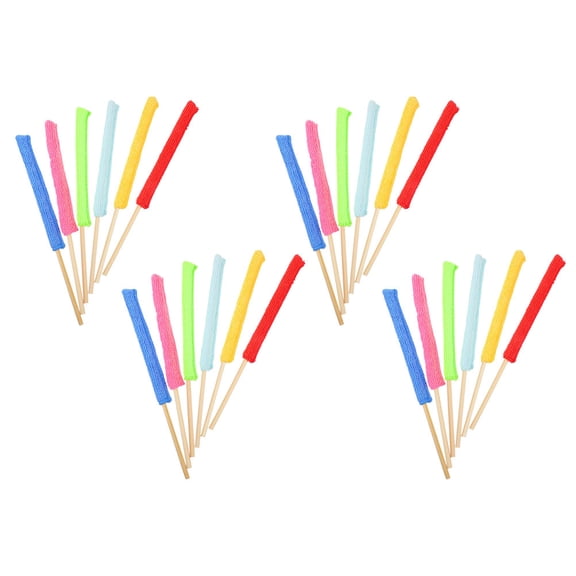 LOLIPPYY 24pcs Blind Cleaner Duster Tool Microfiber Stick Duster Sticks Yellow for Home Cleaning
