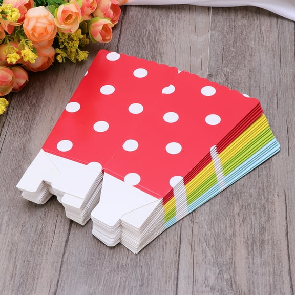 LOLIPPYY 24pcs Popcorn Boxes Holders Containers Cartons with Dots Candy Popcorn Paper Bags for Movie Theater, Wedding, Birthday, Carnival Party Favors (Red, Yellow, Green)