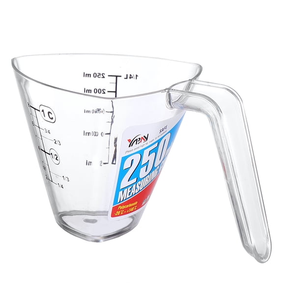 LOLIPPYY 250ml Clear Measuring Cup for Kitchen, PC Material with Nonslip Grip, Easy to Use and Clean