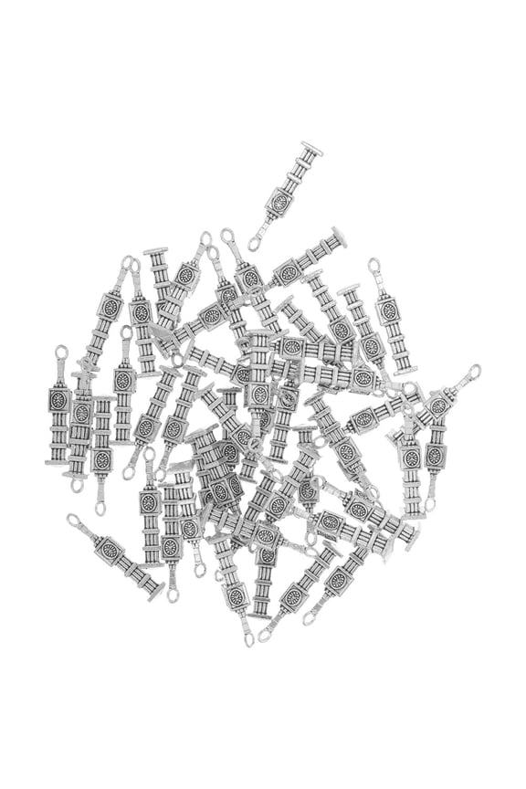 25Pcs Alloy Architecture Pendant Charms Silver for Bag Hanging Home Door Decor and Jewelry