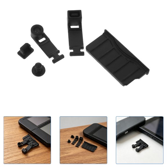 LOLIPPYY 25Pcs Black Silicone Game Cartridge Slot Protector for Handheld Console Travel Use