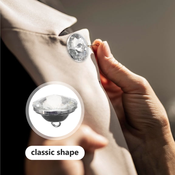 LOLIPPYY 25Pcs Crystal Glass Button for Sofa Couch DIY Projects Silver