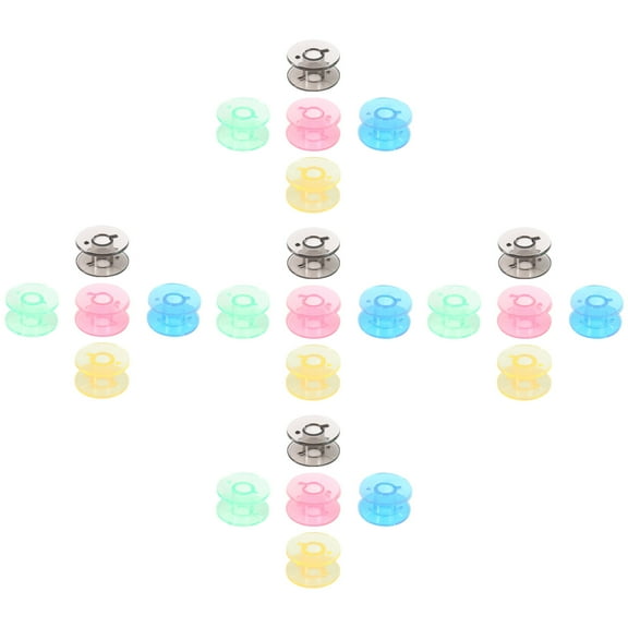 LOLIPPYY 25Pcs Empty Plastic Spools Bobbins with Storage Case for Home Users