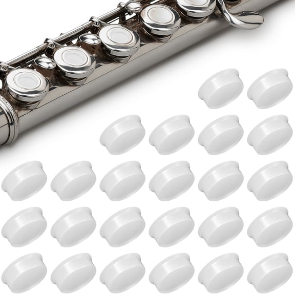 LOLIPPYY 25-Piece Flexible White Silicone Flute Plugs Set for Proper Hand Placement on Open Hole Flutes