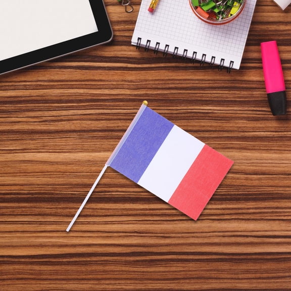 LOLIPPYY 25Pcs French Desk Flags Polyester Material Ideal for Office Meetings and Desktop Decor