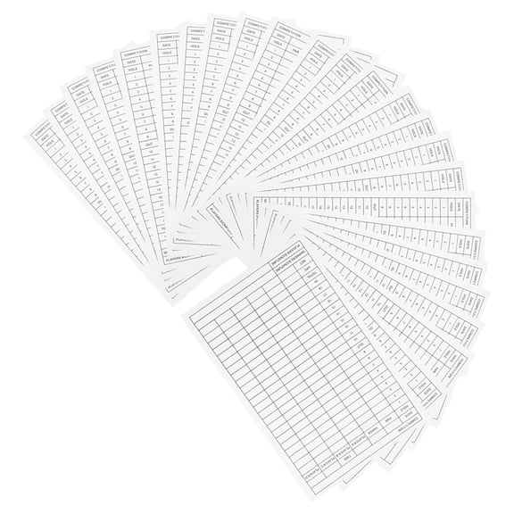 LOLIPPYY 25Pcs Golf Scorecards with Coated Paper Smooth Writing Portable White Record Cards