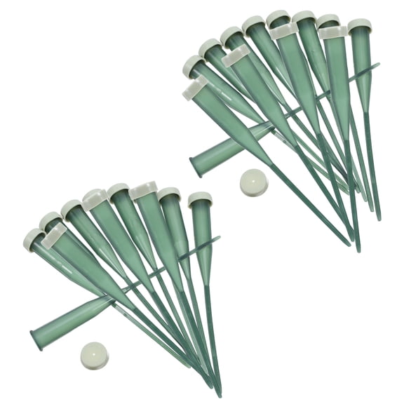 LOLIPPYY 25Pcs Green Plastic Floral Tubes with Caps for Flower Hydration and Arrangement Supplies