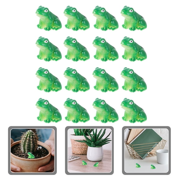 LOLIPPYY 25Pcs Small Frog Figurines Green Resin Frog Decor for Flowerpot Bonsai Planter Decoration