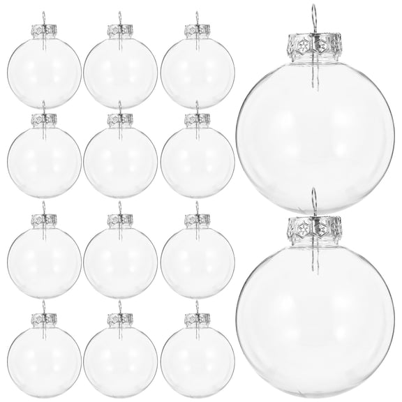 LOLIPPYY 25Pcs Transparent Ornament Balls for Christmas Party Decor Clear Fillable Baubles Plastic Ornaments