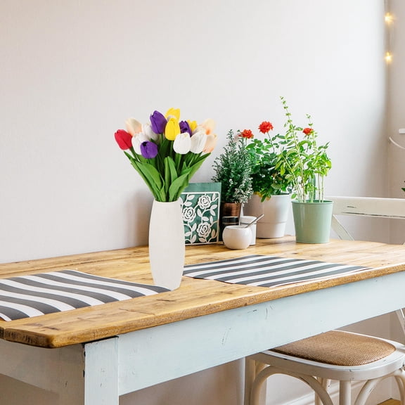 LOLIPPYY 25pcs Artificial Flowers for Home Decor Simulation Tulips PU Vase Decor for Women