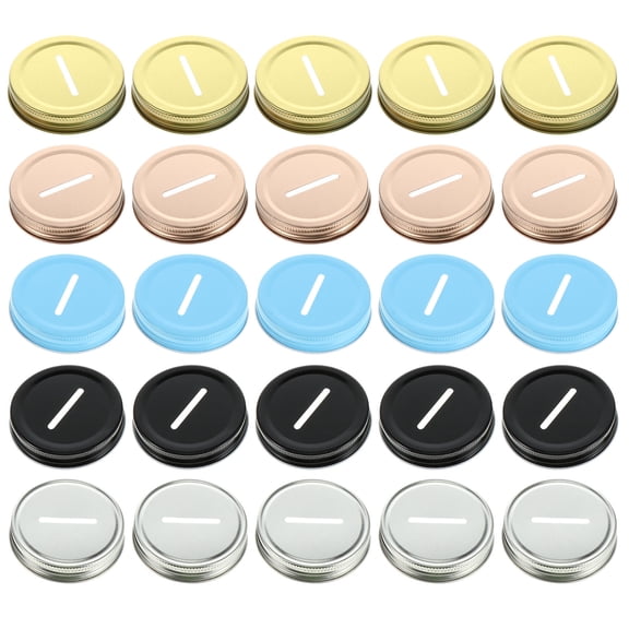 LOLIPPYY 25pcs Mason Jar Tops Silver Canning Lids for Craft Enthusiasts DIY Projects