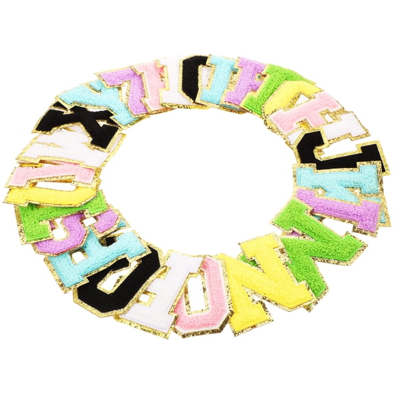 LOLIPPYY 26-Piece Assorted Color Embroidered Iron-On Patches for Backpacks, Bags, and Clothing