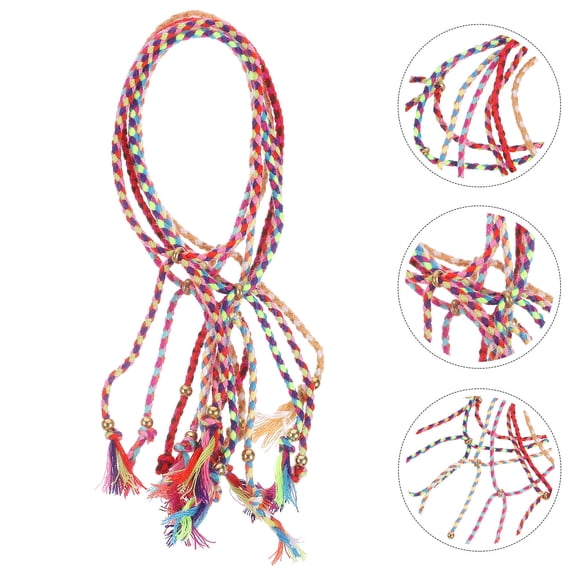 LOLIPPYY 28-Piece Cotton Cord Friendship Bracelets Set with Tassels, Copper Beads, Adjustable Size for Trendy Accessories