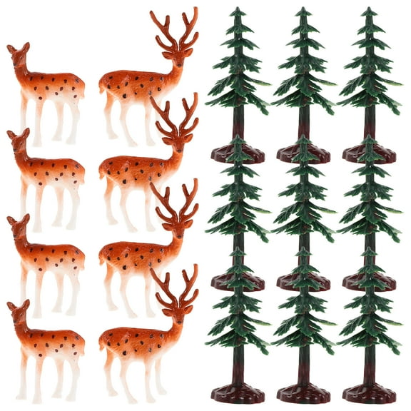 LOLIPPYY 28Pcs Deer Sculpture Tabletop Decor in Assorted Colors for Christmas Diorama Scenes