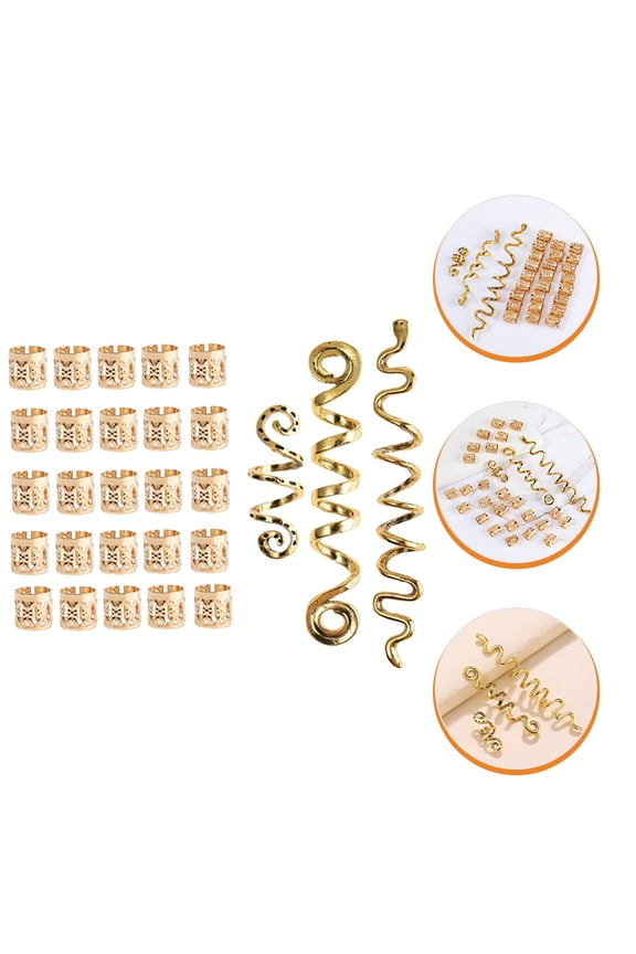 28Pcs Golden Dreadlock Accessories Hair Rings for Braids Stylish Hair Jewelry with Smooth Edges