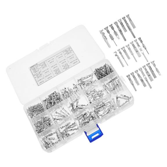LOLIPPYY 290Pcs Motorbike Electrical Connector Kit Silver Versatile Wire Terminals for Auto Wiring