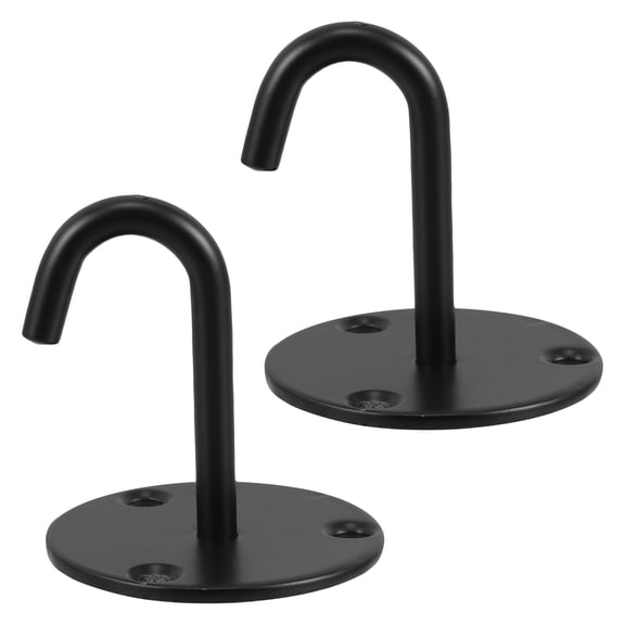 LOLIPPYY 2-Pack Black Stainless Steel Ceiling Hooks for Fans with Decorative and Support Hardware
