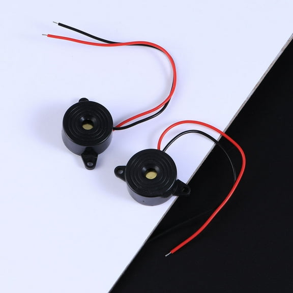 LOLIPPYY 2PCS Electronic Buzzer Alarm with High Voice Pressure for Electronics Projects Black