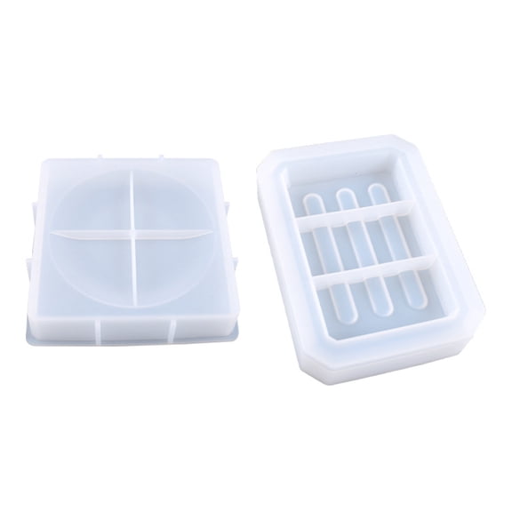 LOLIPPYY 2-Pack White Silicone Jelly Molds for Soap Making and Family Craft Activities, Flexible Non-Stick Mould Set