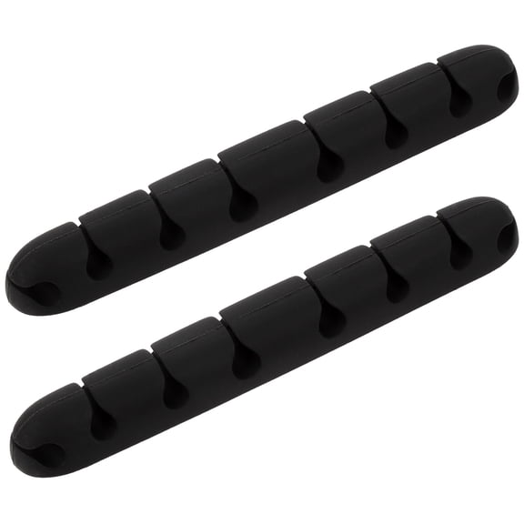 LOLIPPYY 2Pack Pink Cable Clips for Desk Cord Keeper Black Silicone Cable Storage for Desktop Arrangement Back to School