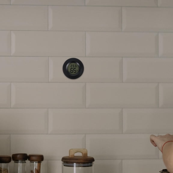 LOLIPPYY 2Pack Round Hygrometer Humidity Meter Black for Indoor Use with Temperature Measurement