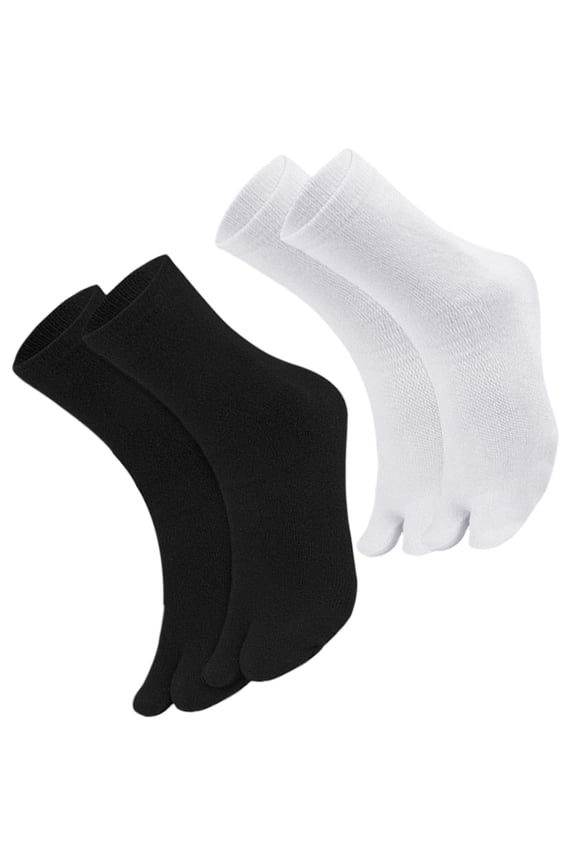 2Pairs Assorted Color Toe Socks with Toe Separator Comfortable Home Use Socks