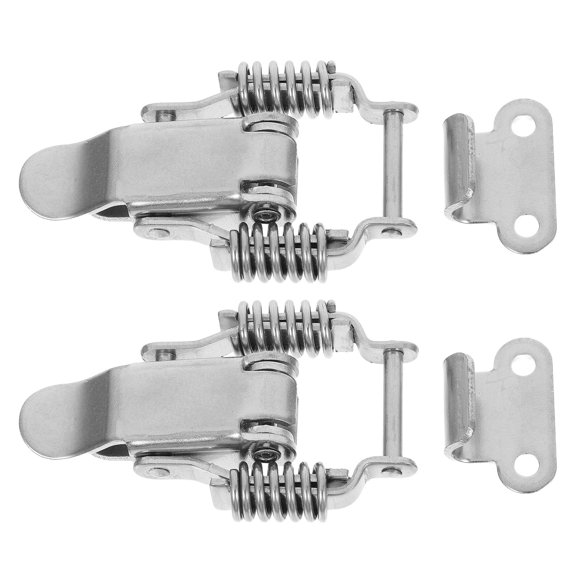 LOLIPPYY 2Pairs Compact Stainless Steel Spring Loaded Toggle Lock for Toolbox and Suitcase