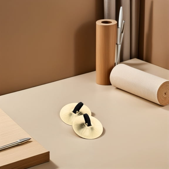 LOLIPPYY 2Pairs Golden Finger Cymbals for Belly Dance with Handmade Craftsmanship and Clear Tone