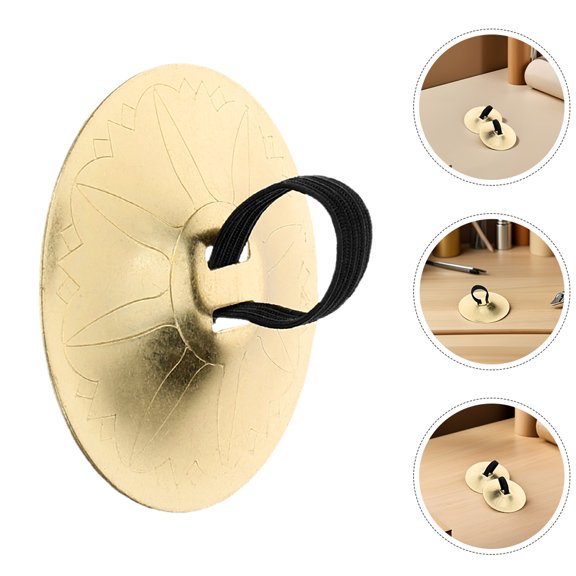 LOLIPPYY 2Pairs Handmade Copper Finger Cymbals for Dancing Golden Metal Percussion Instrument