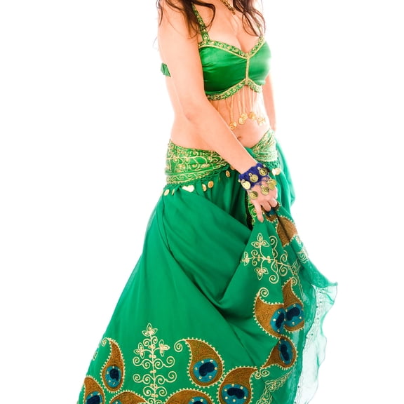 LOLIPPYY 2Pairs Lightweight Multicolor Bell Bracelets for Belly Dance Costume Accessories