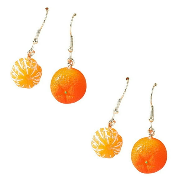 LOLIPPYY 2 Pairs Orange Resin Dangle Earrings Lightweight Comfortable Fashionable Ear Jewelry for Women