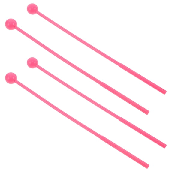 LOLIPPYY 2 Pairs Medium Percussion Mallets with Plastic Handles for Marimba Glockenspiel Xylophone Drum Set