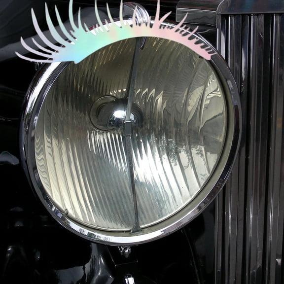 LOLIPPYY 2Pairs Reflective Car Eyelashes Stickers Plastic Vinyl for Headlight Decoration