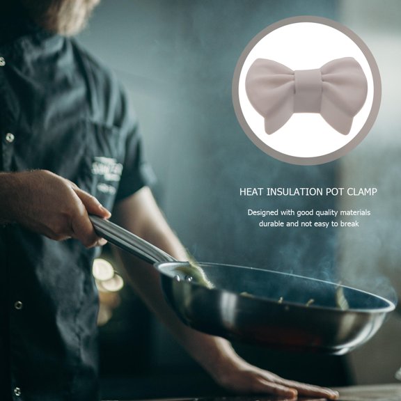 LOLIPPYY 2Pairs Silicone Cooking Clips Heat Insulation Grey Kitchen Accessories for Safe Pot Use