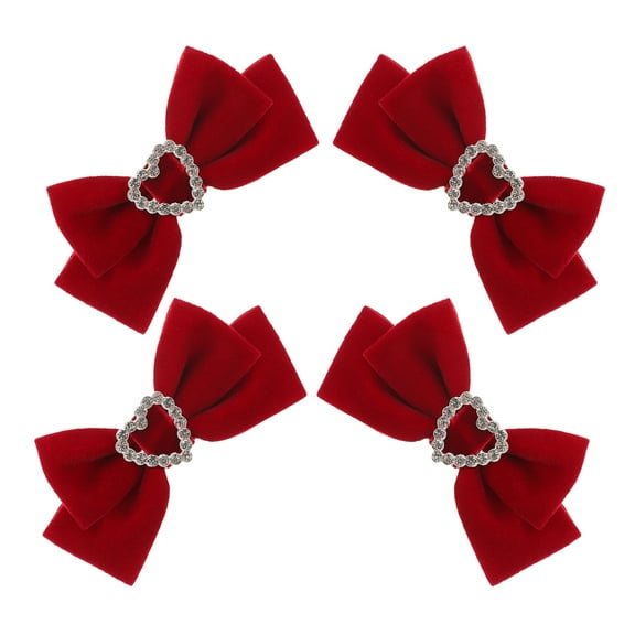LOLIPPYY 2 Pairs Bow Shaped Hair Clip Decorative Red Metal Children Photo Sessions