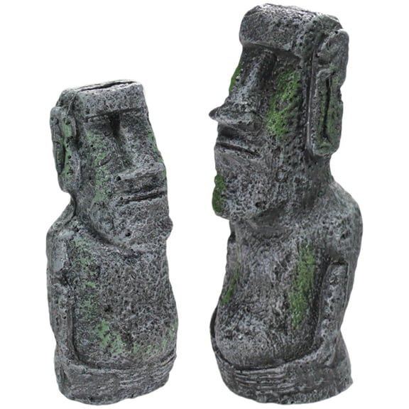 LOLIPPYY 2Pcs Abstract Resin Island Statue Dark Grey Elegant Craft Ornament for Home Or Cafe