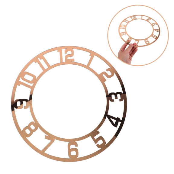 LOLIPPYY 2Pcs Acrylic Clock Face with Arabic Numerals for Wall Decorations in Light Brown Modern Design