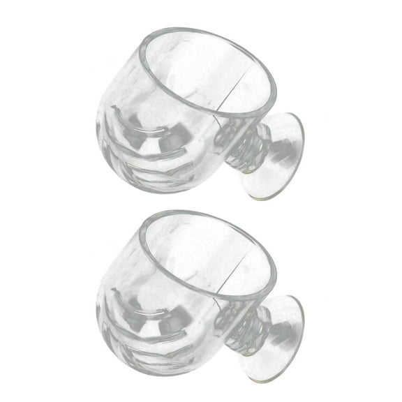 LOLIPPYY 2Pcs Acrylic Fish Food Feeders Transparent Fish Tank Feeding Cups for Freshwater Aquariums