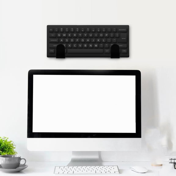 LOLIPPYY 2Pcs Acrylic Keyboard Wall Shelf Black Mount Rack for Keyboard Storage Organization