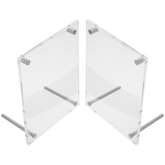 LOLIPPYY 2Pcs Acrylic Photo Frame Transparent Desktop Picture Frame for Business License Display