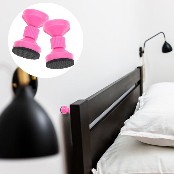 LOLIPPYY 2Pcs Adjustable Bed Frame Anti-Shake Tool with Eva Cushion Rosy Headboard Stoppers for Beds