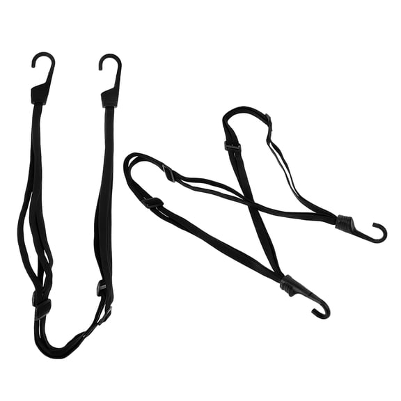 LOLIPPYY 2Pcs Adjustable Dual Hook Straps Rubber Black for Motorcycle Cargo