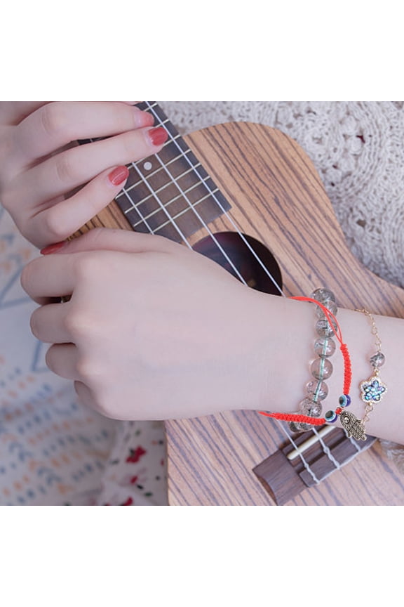 2Pcs Adjustable Evil Eye Bracelets Red String Rope Style for Daily Casual Wear